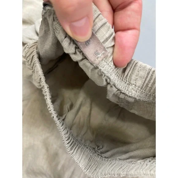 Cut Loose 100% Linen Lantern Pants Womens Small Beige Elastic Waist Made in USA - Picture 3 of 11
